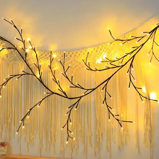 1PCS 96LED Tree and Vine Lamp USB/Solar Powered 8 Modes DIY Festive Tree Branch Lamp for Christmas Party Home Decorative Lights