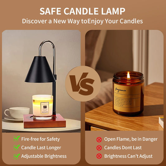 Aroma Candle Warmer Lamp With 4 Extra Bulbs 110V/220V Wide Wooden Base Wax Burner Lamp Fragrance Candle Warmer Lamps Home Decor